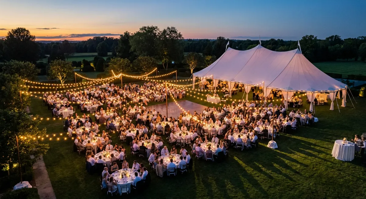 Scène d'événement avec éclairages professionnels – assurance événementielle