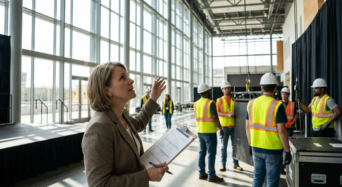 Organisateur d'événement vérifiant les assurances