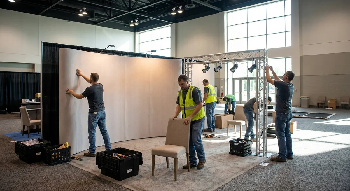 Stand d'exposition dans une foire